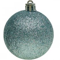 Itens Bolas de Natal plástico azul claro mix Ø6cm 10 unid.