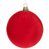Itens Enfeite de Natal vermelho aveludado, grande, 20 cm, para árvore de Natal, 3 peças