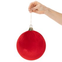 Itens Enfeite de Natal vermelho aveludado, grande, 20 cm, para árvore de Natal, 3 peças