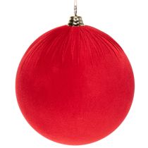 Itens Bola de Natal de veludo vermelho, bola decorativa grande para pendurar, 25 cm, 2 peças