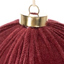Itens Enfeite de Natal, com aparência de veludo vermelho, para pendurar, 15 cm, 3 peças