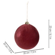 Itens Enfeite de Natal grande em veludo vermelho, 20 cm, conjunto com 3 peças.