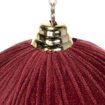 Itens Enfeite de Natal grande em veludo vermelho, 20 cm, conjunto com 3 peças.