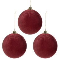 Itens Enfeite de Natal grande em veludo vermelho, 20 cm, conjunto com 3 peças.