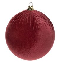 Itens Enfeite grande de veludo vermelho para árvore de Natal, para pendurar, 25 cm, 2 peças