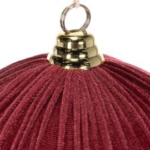 Itens Enfeite grande de veludo vermelho para árvore de Natal, para pendurar, 25 cm, 2 peças