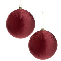 Itens Enfeite grande de veludo vermelho para árvore de Natal, para pendurar, 25 cm, 2 peças