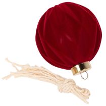 Itens Enfeite de Natal, superfície aveludada, vermelho, 8 cm, 12 peças