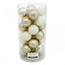 Itens Mix de enfeites para árvore de Natal, decoração de Natal, mini decoração para árvore branca/madrepérola H4,5cm Ø4cm vidro verdadeiro 24 peças