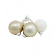 Itens Mistura de bolas para árvores de Natal, decorações de Natal, mini decorações para árvores brancas/madrepérola Alt.4,5cm Ø4cm vidro real 24 un.