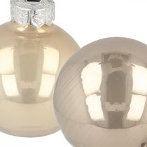 Itens Bolas para árvores de Natal, mini bolas para árvores, mistura de decoração de Natal bege/madrepérola Alt.4,5cm Ø4cm vidro verdadeiro 24 un.