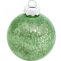 Itens Bola de natal, decoração de árvore de natal, bola de vidro marmorizado verde Alt.6,5cm Ø6cm vidro real 24 unid.
