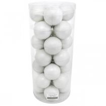 Itens Globo de neve, pingente de árvore, decoração de árvore de Natal, decoração de inverno branco Alt.6,5cm Ø6cm vidro real 24 unidades