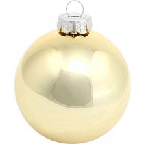 Bola de árvore, decorações para árvores de Natal, bola de Natal dourada H8,5 cm Ø7,5 cm vidro real 12 unidades