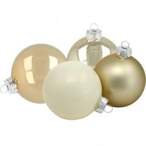 Itens Bolas para árvores de Natal, decorações para árvores, bolas de vidro branco / madrepérola H8,5 cm Ø7,5 cm vidro real 12 unidades