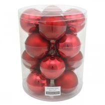 Itens Bola de árvore de Natal, decorações para árvores, bola de Natal vermelha H8,5 cm Ø7,5 cm vidro real 12 unidades