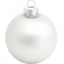Itens Pingente de árvore, globo de neve, decoração de árvore de Natal, decoração de inverno branco Alt.4,5cm Ø4cm vidro real 24 peças