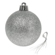 Itens Bola de Natal de plástico prata 6cm 10pcs