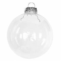 Itens Bola de Natal em vidro Ø7,5cm transparente 12 unidades