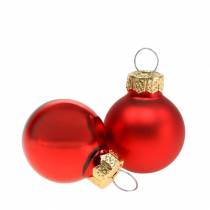 Itens Mini bolas de Natal vermelhas sortidas Ø2,5cm 24 un