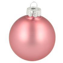Itens Bolas de vidro para decoração de árvore de Natal rosa cinza Ø50mm 24 peças