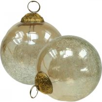 Itens Bolas de natal de vidro bolas de árvore de natal transparente, marrom Ø10cm 3pcs