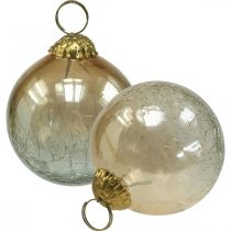 Bolas de natal de vidro bolas de árvore de natal transparente, marrom Ø8cm 4pcs