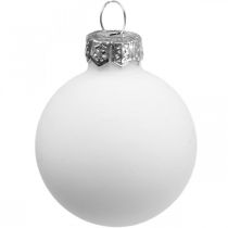 Bolas de natal de vidro branco fosco/brilhante Ø4cm 60p