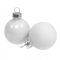 Itens Bolas de natal de vidro branco fosco/brilhante Ø4cm 60p