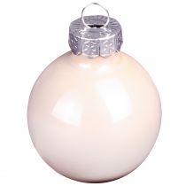 Itens Bolas de Natal de vidro, mini bege rosado, Ø3cm, 22 peças