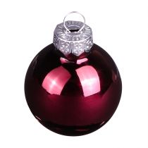 Itens Bolas de Natal de vidro, mini bege rosado, Ø3cm, 22 peças