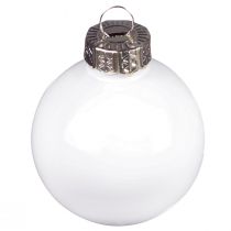 Itens Bolas de natal vidro esmalte branco fosco Ø4cm 24 unid.