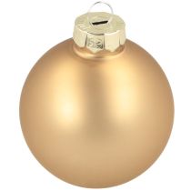 Itens Bolas de Natal em vidro verdadeiro dourado e rosa Ø60mm 24 peças