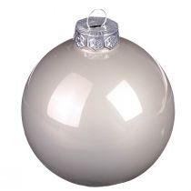 Itens Bolas de Natal verde cinza árvore bolas de vidro Ø6cm 24 unidades