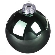 Itens Bolas de Natal verde cinza árvore bolas de vidro Ø6cm 24 unidades