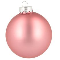 Itens Bolas de Natal rosa cinza bolas de vidro Ø7,5cm 14 peças
