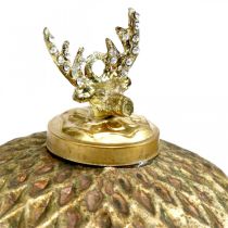 Bolas de Natal renas decorações vintage para árvores douradas Ø12cm 2 unidades