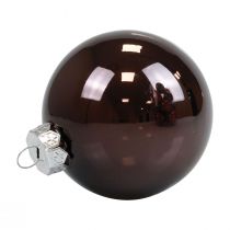 Itens Bolas de Natal vidro marrom mix bolas de árvore brilhantes Ø7,5cm 12 unidades