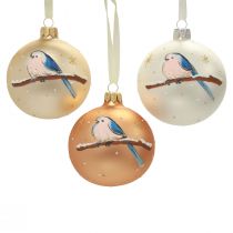 Bolas de natal vidro bola de árvore de natal pássaro inverno Ø8cm 6 unidades