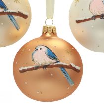 Bolas de natal vidro bola de árvore de natal pássaro inverno Ø8cm 6 unidades