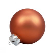 Itens Bolas de natal bolas de vidro para árvores de natal marrom avermelhado Ø6,5cm 24p