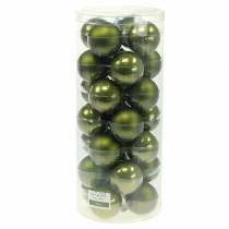Itens Bolas de Natal em vidro verde mix Ø6cm 24 unidades