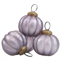 Bolas de Natal de vidro roxas bolas de árvore de Natal vintage Ø6cm 4 unidades