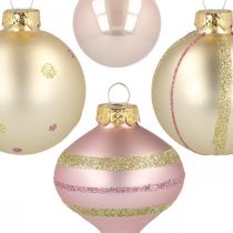 Itens Bolas de Natal vidro rosa amarelo sortidas Ø4,5-7cm 20 un