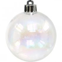 Bolas de natal de plástico transparente iridescente Ø6cm 12pcs