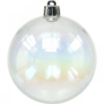Bolas de Natal de plástico transparente iridescente Ø8cm 6pcs