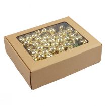 Itens Bolas de Natal em arame vidro espelho bagas douradas 2,5 cm 140 un