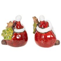 Itens Estatueta do Papai Noel com enfeite de árvore de Natal, 7 cm, 2 peças