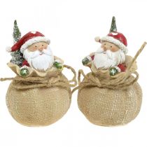 Itens Figura Deco Pai Natal em saco Decoração de Natal Ø8cm/A13cm 2uds