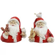 Itens Figuras de Natal Papai Noel com animais 10x7x9cm 2 unidades